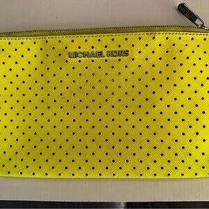 Michael Kors neon Yellow Perforated Clutch